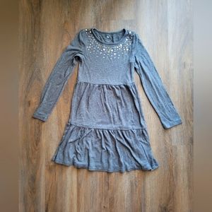 VGUC SO Brand Girls Long Sleeve Grey Dress w/ Sparkly Detail Size Medium